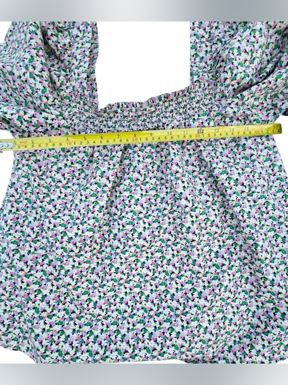 H&M Lavender Multi Smocked Square-Neck Floral Top - Picture 5 of 7